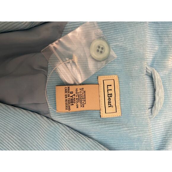 L.L. Bean Women’s Light Blue Corduroy Blazer Jacket Size 8 Regular Cotton Blend - Picture 8 of 9